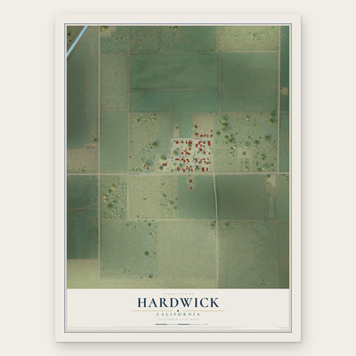 Hardwick, California map print, the full design
