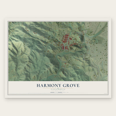 Harmony Grove, California map print, the full design