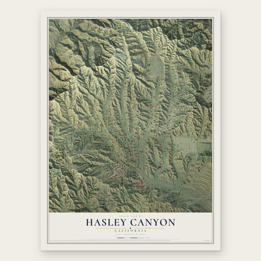 Hasley Canyon, California map print, the full design
