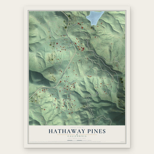 Hathaway Pines, California map print, the full design