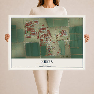 Map of Heber, California, 24 x 36 inch unframed archival matte print