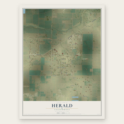 Herald, California map print, the full design