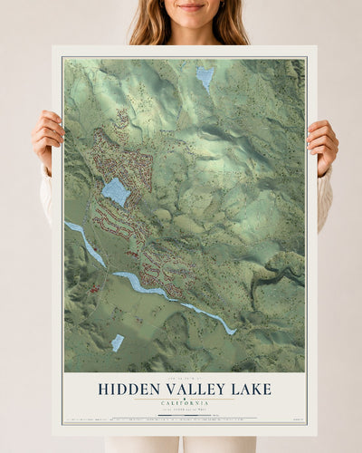 Map of Hidden Valley Lake, California, 24 x 36 inch unframed archival matte print