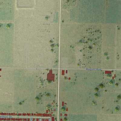 Second close-up of the map of Hilmar-Irwin, California print showing more streets and buildings