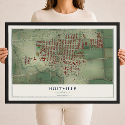 Map of Holtville, California, 18 x 24 inch print in a black wood frame