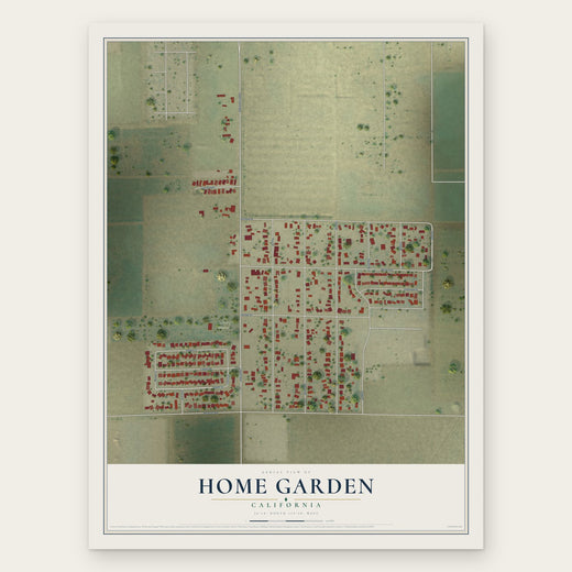 Home Garden, California map print, the full design