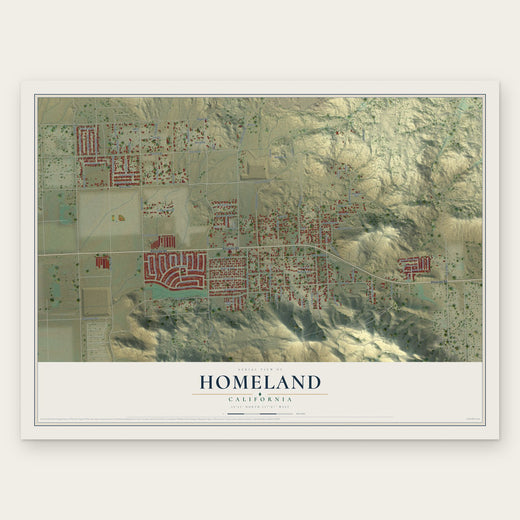 Homeland, California map print, the full design