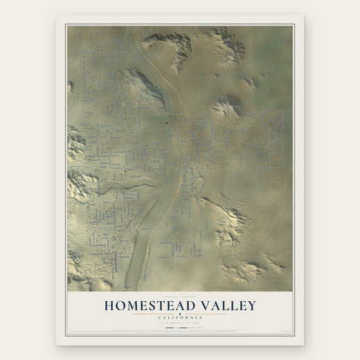 Homestead Valley, California map print, the full design