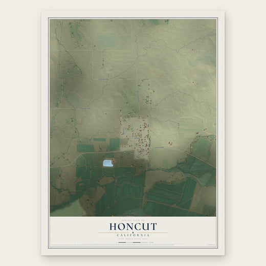 Honcut, California map print, the full design