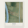 Hood, California map print, the full design