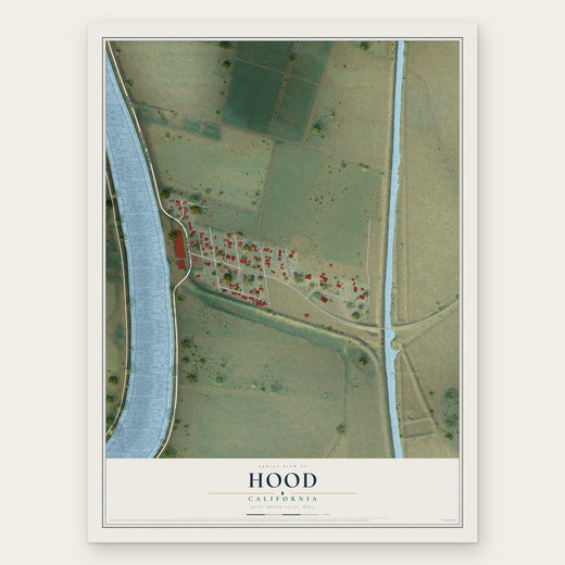 Hood, California map print, the full design