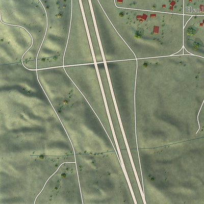 Close-up of the map of Hornbrook, California print showing street and building detail