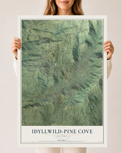 Map of Idyllwild-Pine Cove, California, 24 x 36 inch unframed archival matte print