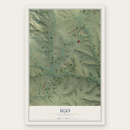 Igo, California map print, the full design