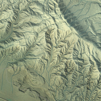 Second close-up of the map of Indio, California print showing more streets and buildings