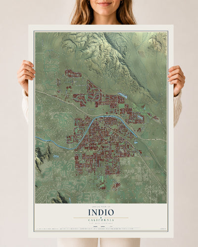 Map of Indio, California, 24 x 36 inch unframed archival matte print
