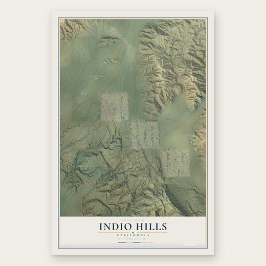 Indio Hills, California map print, the full design