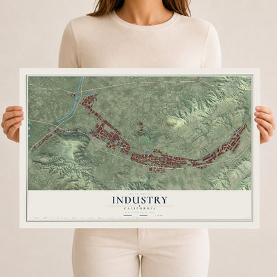 Map of Industry, California, 12 x 18 inch unframed archival matte print