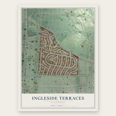 Ingleside Terraces, California map print, the full design