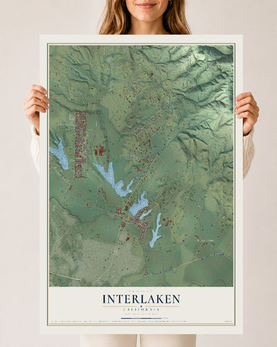 Map of Interlaken, California, 24 x 36 inch unframed archival matte print