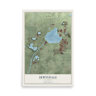 Map of Irwindale, California, 12 x 18 inch unframed archival matte print