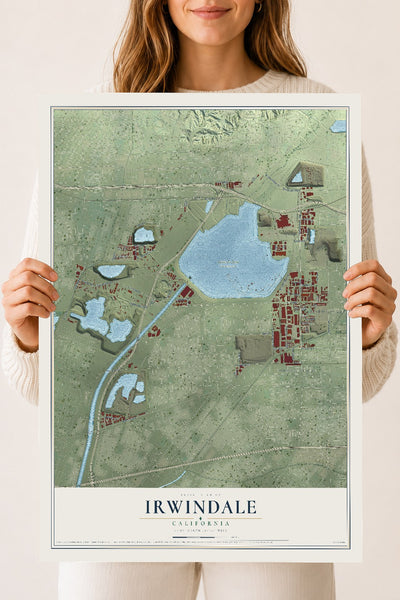 Map of Irwindale, California, 18 x 24 inch unframed archival matte print