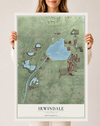Map of Irwindale, California, 24 x 36 inch unframed archival matte print