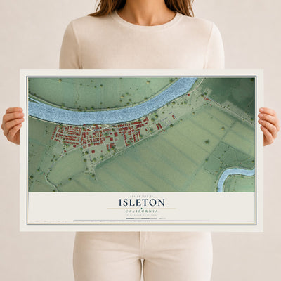 Map of Isleton, California, 12 x 18 inch unframed archival matte print