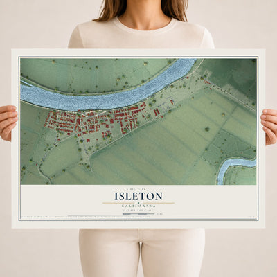 Map of Isleton, California, 18 x 24 inch unframed archival matte print