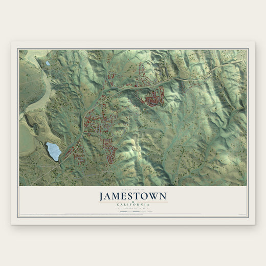 Jamestown, California map print, the full design