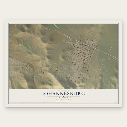 Johannesburg, California map print, the full design