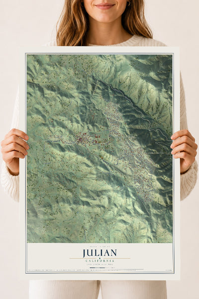 Map of Julian, California, 18 x 24 inch unframed archival matte print