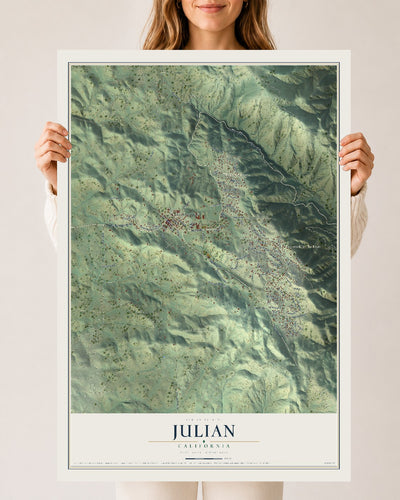 Map of Julian, California, 24 x 36 inch unframed archival matte print