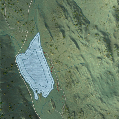 Second close-up of the map of June Lake, California print showing more streets and buildings