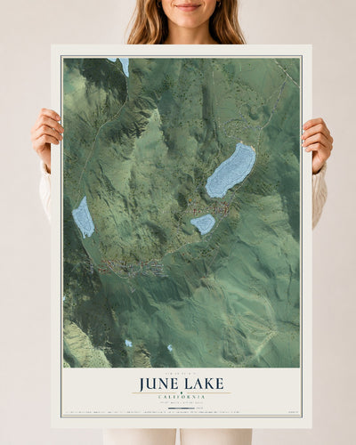 Map of June Lake, California, 24 x 36 inch unframed archival matte print