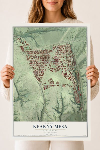 Map of Kearny Mesa, California, 18 x 24 inch unframed archival matte print