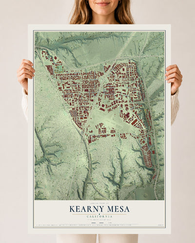 Map of Kearny Mesa, California, 24 x 36 inch unframed archival matte print