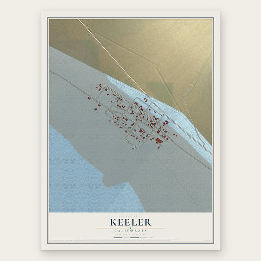 Keeler, California map print, the full design