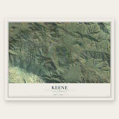 Keene, California map print, the full design