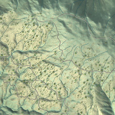 Close-up of the map of Keene, California print showing street and building detail