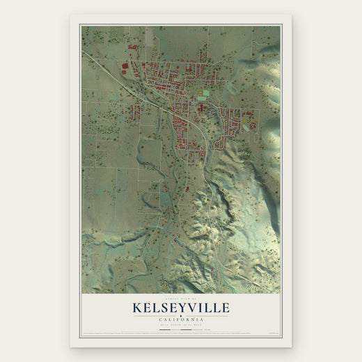 Kelseyville, California map print, the full design