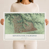 Map of Kensington-Talmadge, California, 12 x 18 inch unframed archival matte print