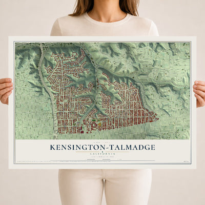 Map of Kensington-Talmadge, California, 18 x 24 inch unframed archival matte print