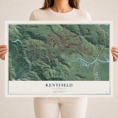 Map of Kentfield, California, 18 x 24 inch unframed archival matte print