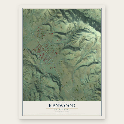 Kenwood, California map print, the full design