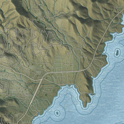 Second close-up of the map of Kernville, California print showing more streets and buildings
