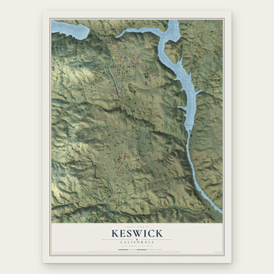 Keswick, California map print, the full design