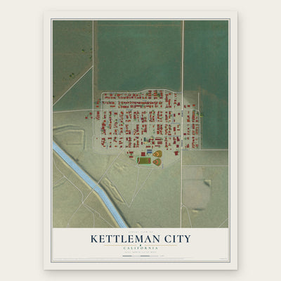 Kettleman City, California map print, the full design