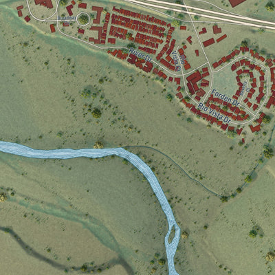 Second close-up of the map of King City, California print showing more streets and buildings