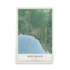 Map of Kings Beach, California, 12 x 18 inch unframed archival matte print